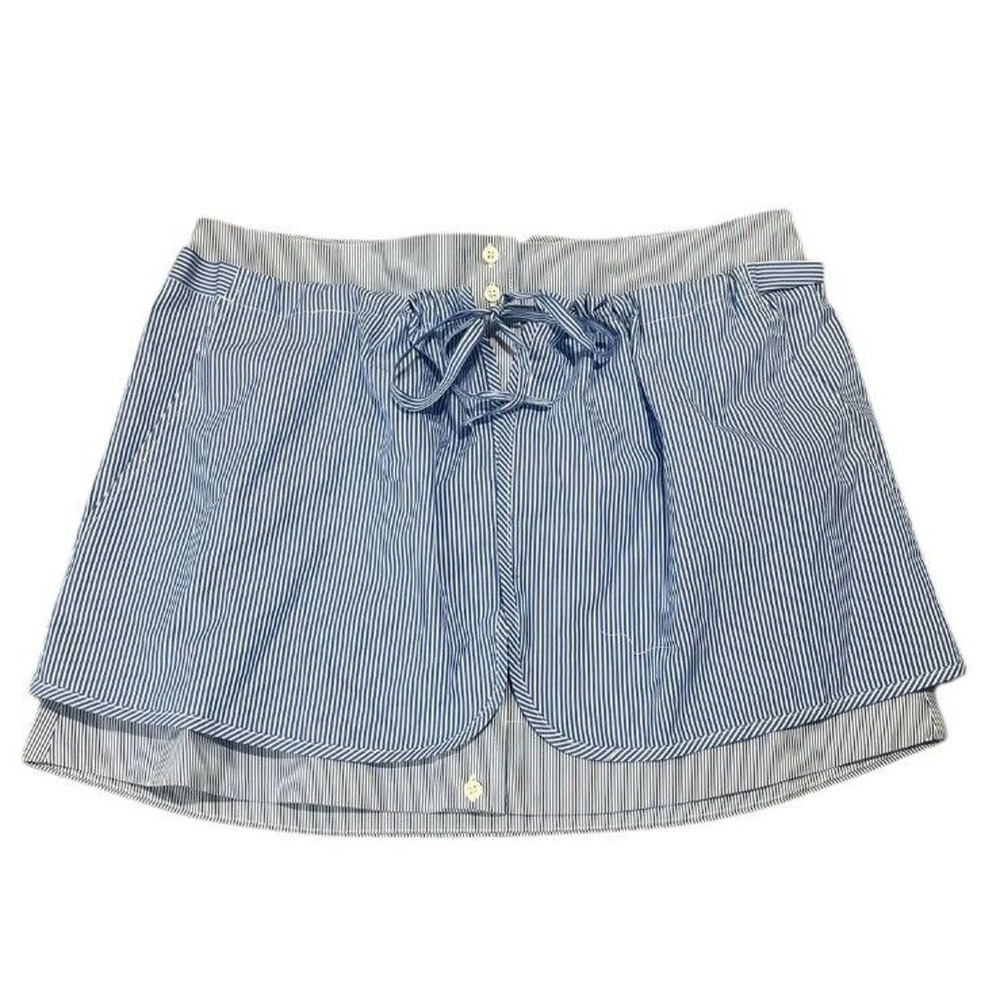 Thakoon Womens Blue White Pinstriped Mini Skirt With Pockets Cotton Size 6